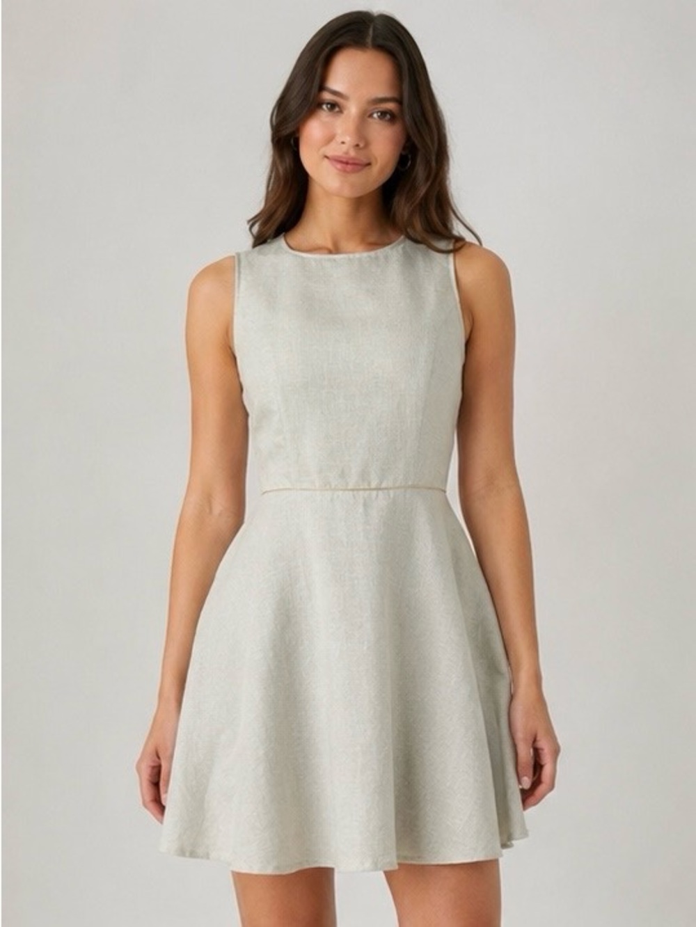 Lulu's Cream Sleeveless Fit-and-Flare Mini Dress